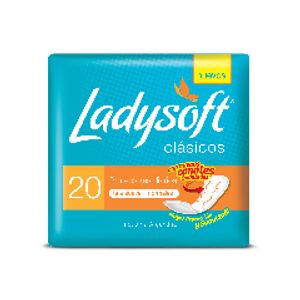 Protectores Diarios Clasicos con Gel Ladysoft 20 Un