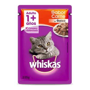 ALIMENTO PARA GATOS WHISKAS POUCH ADULTO CARNE X85G