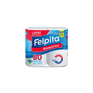 PAPEL HIGIENICO FELPITA BLANQUISIMO 4X80