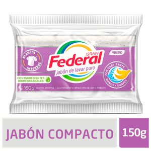 JABON COMPACTO GRAN FEDERAL CON SUAVIZANTE X150G