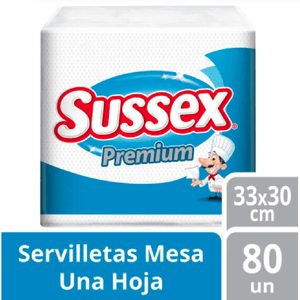 SERVILLETAS MESA UNA HOJA SUSSEX X80