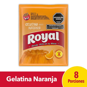 gelatina royal/reg naranj x22g