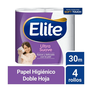 PAPEL HIGIENICO ELITE ULTRA SUAVE DOBLE HOJA 4X30