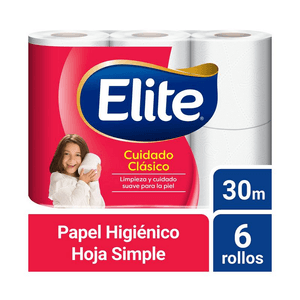 Papel higienico elite cuidado clasico 6x30