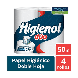 Papel higienico higienol doble hoja duo 4x50