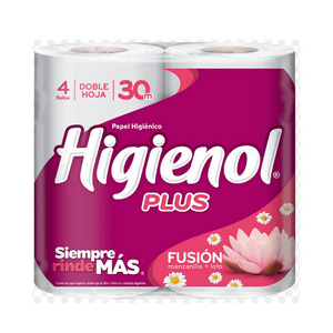 Papel higienico higienol doble hoja plus 4x30