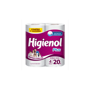 Papel higienico higienol doble hoja 4x20