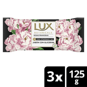 Jabon lux botanicals rosas francesas 3x120